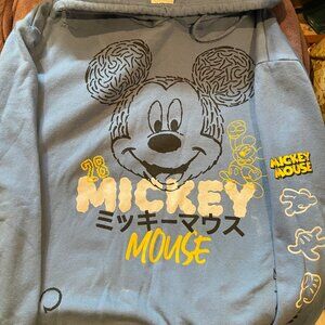 DISNEY Mickey Mouse size large pull over blue hoodie, no pocket, gently worn,